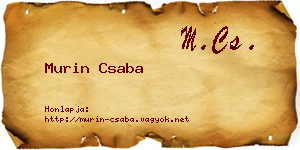 Murin Csaba névjegykártya